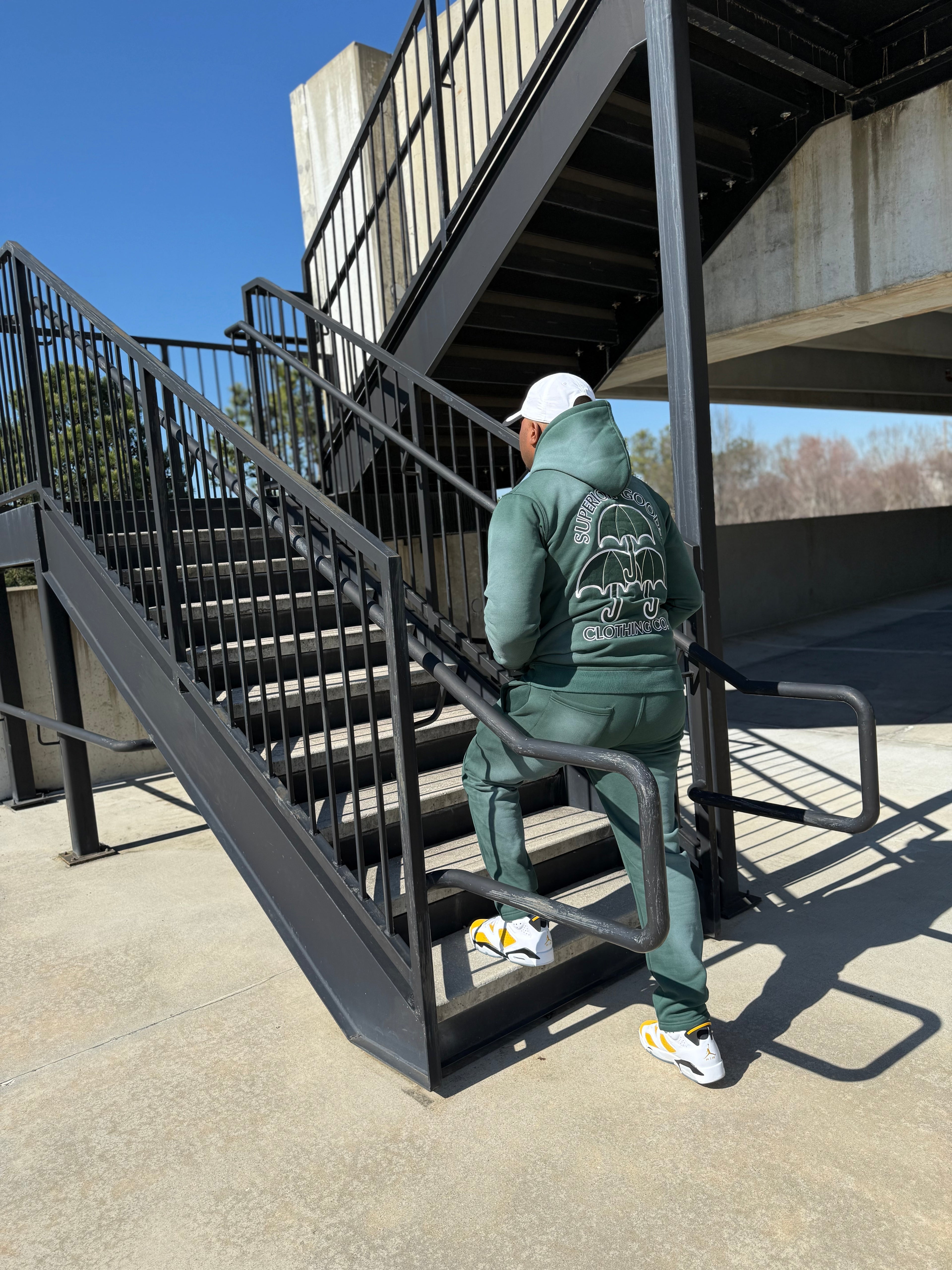 Forest Green Premium Sun-Fade Sweatsuit