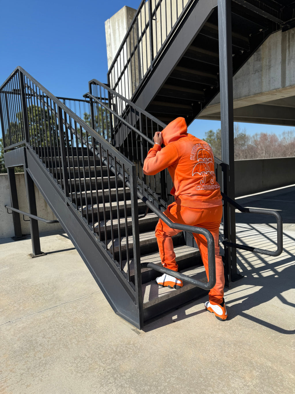 Orange Premium Sun-Fade Sweatsuit