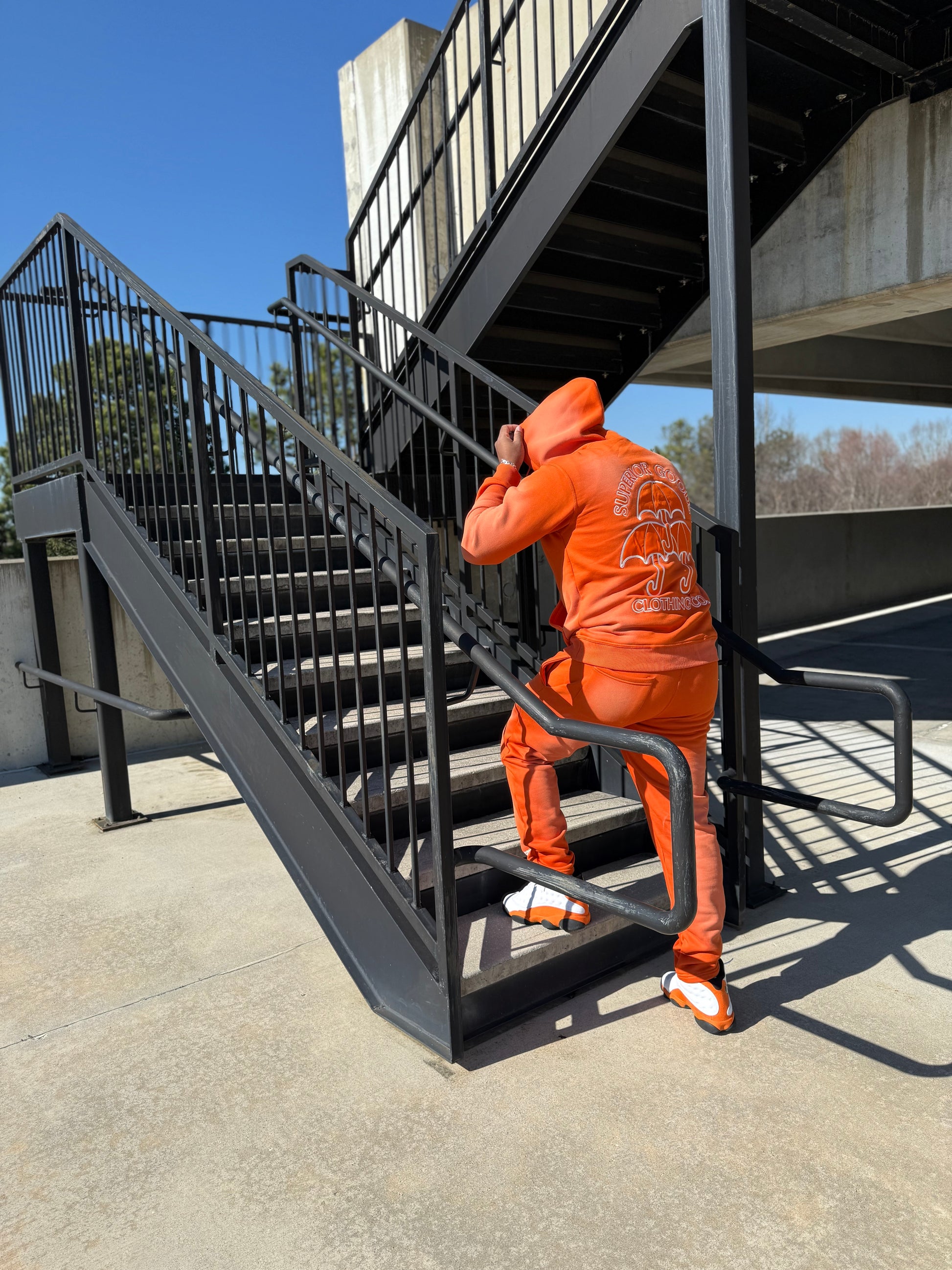 Orange Premium Sun-Fade Sweatsuit