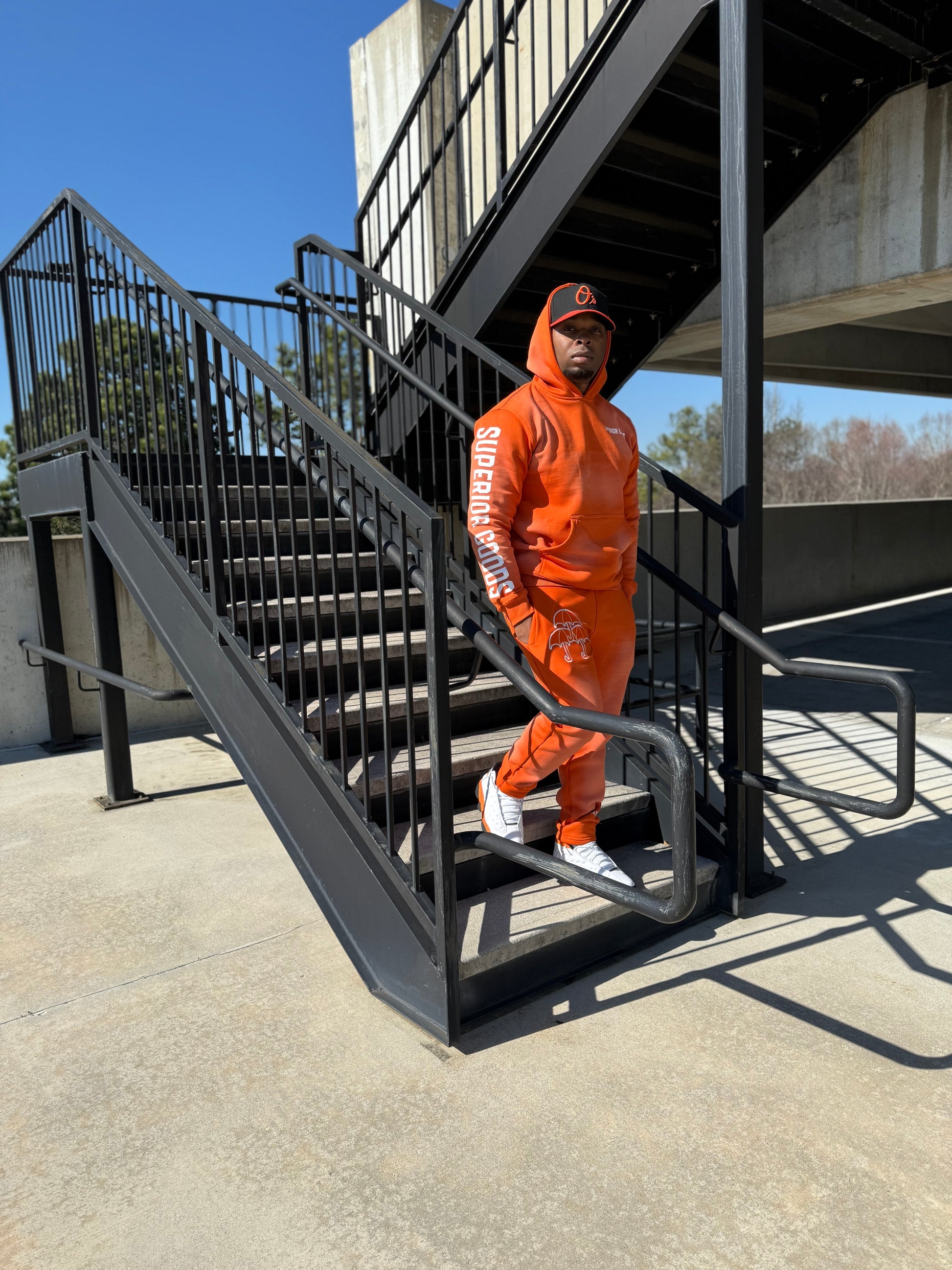 Orange Premium Sun-Fade Sweatsuit