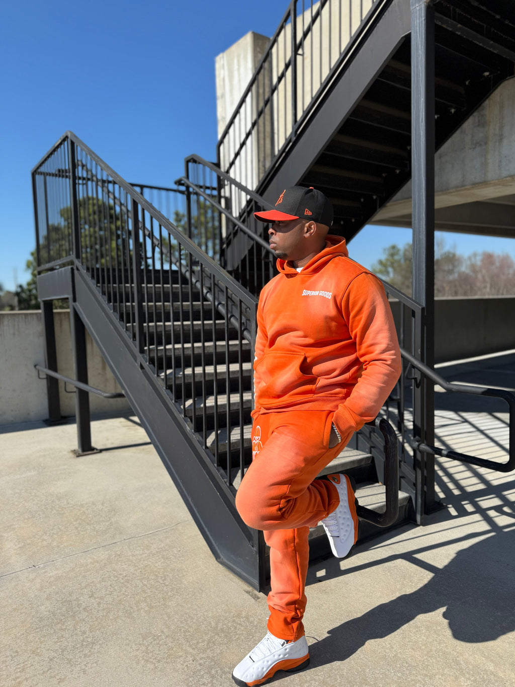 Orange Premium Sun-Fade Sweatsuit
