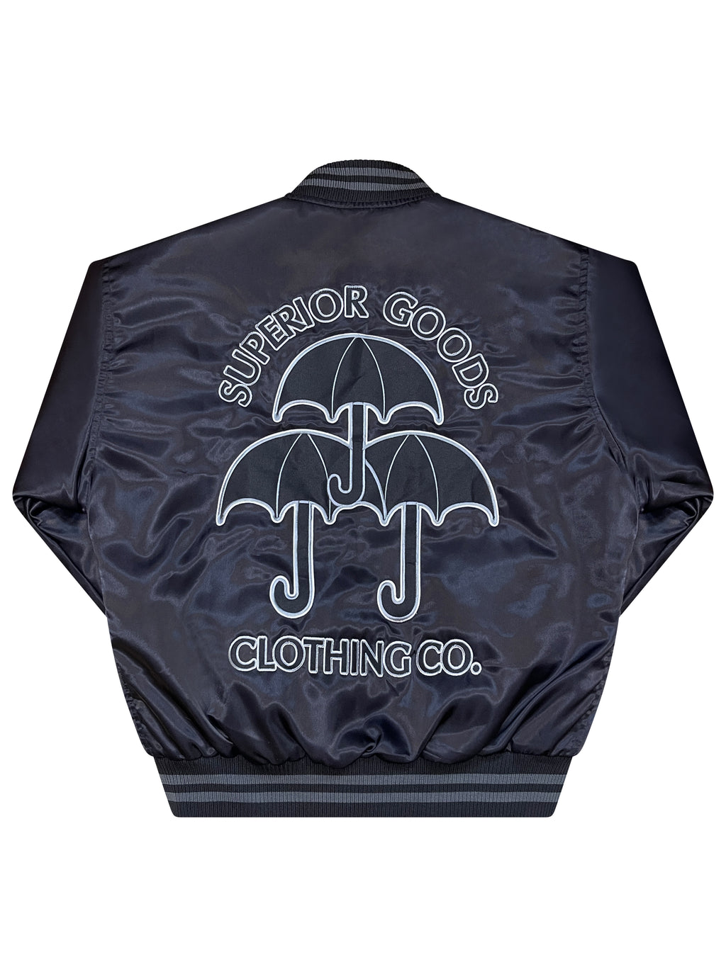 Black Lux Satin Bomber