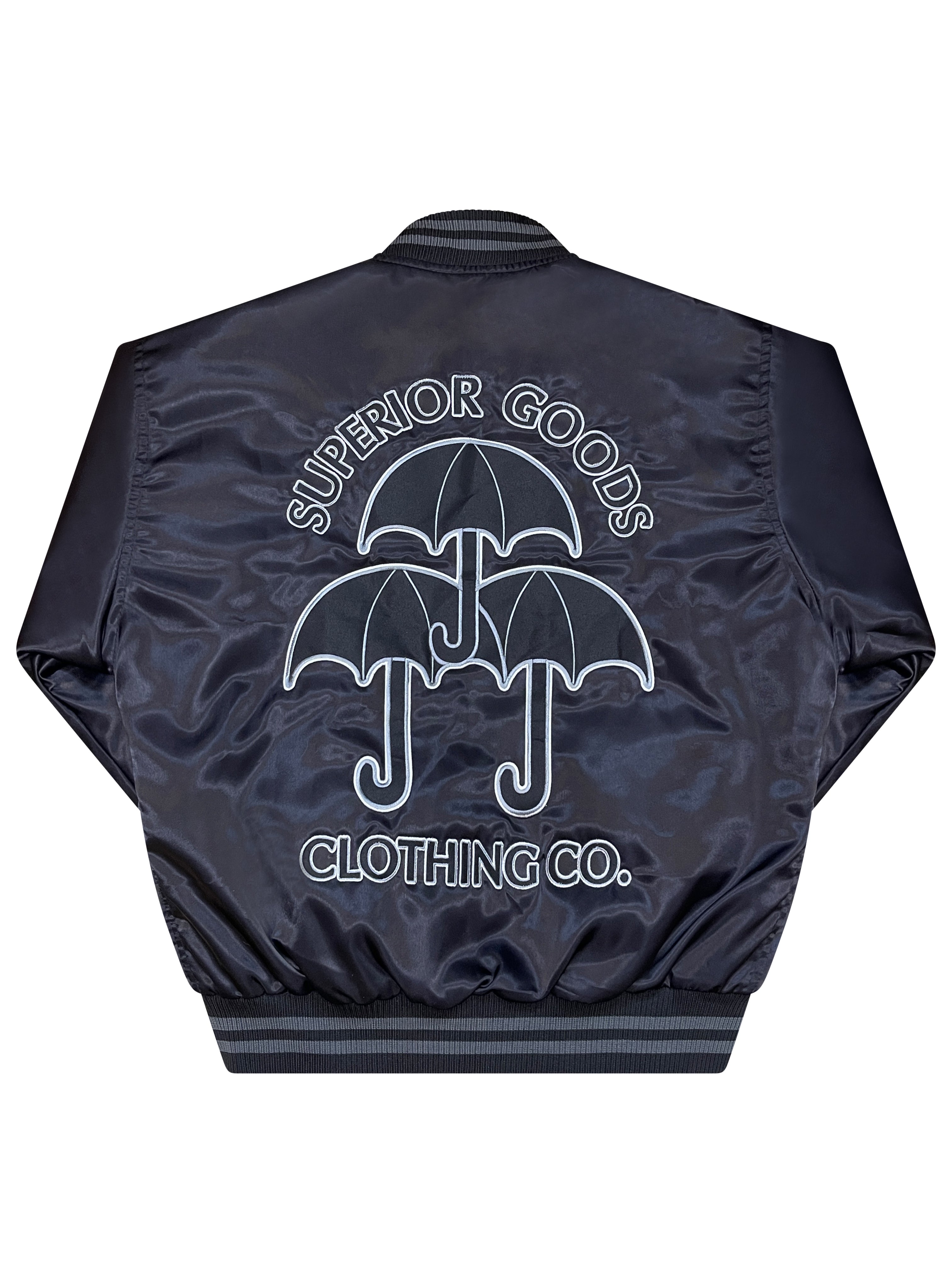 Black Lux Satin Bomber