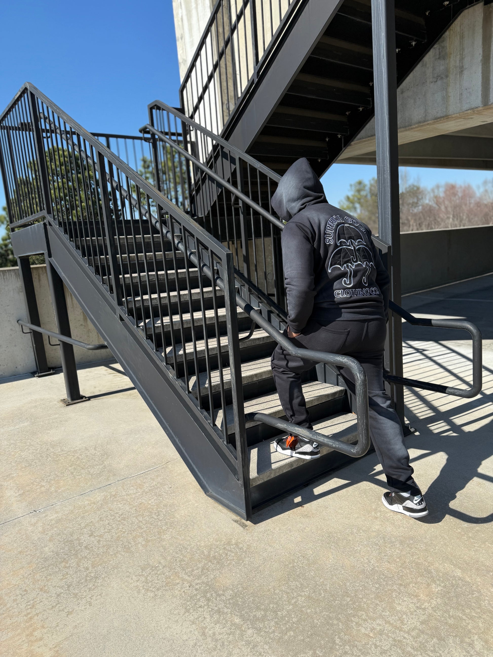 Black Premium Sun-Fade Sweatsuit