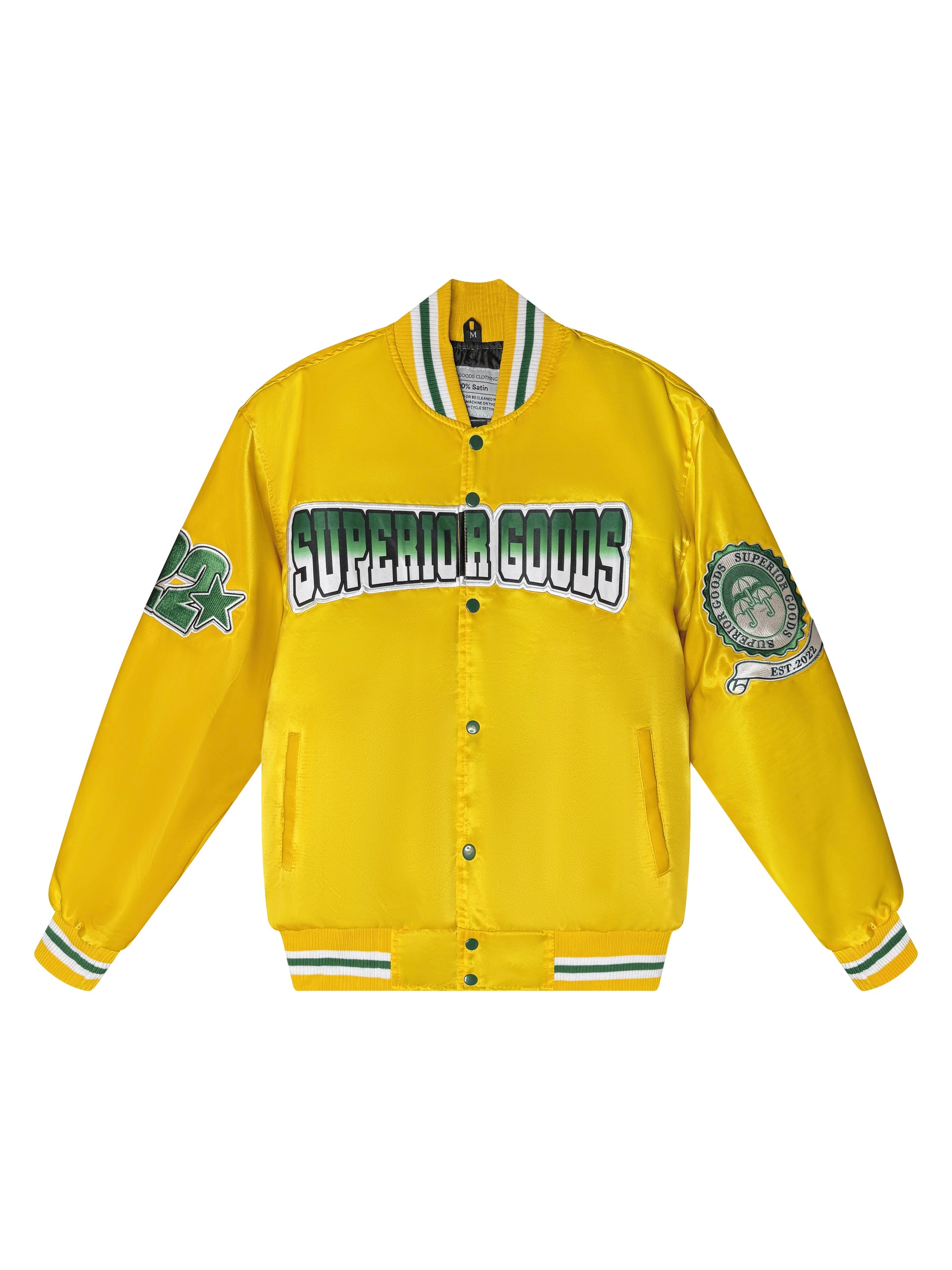 Yellow & Green Satin Bomber