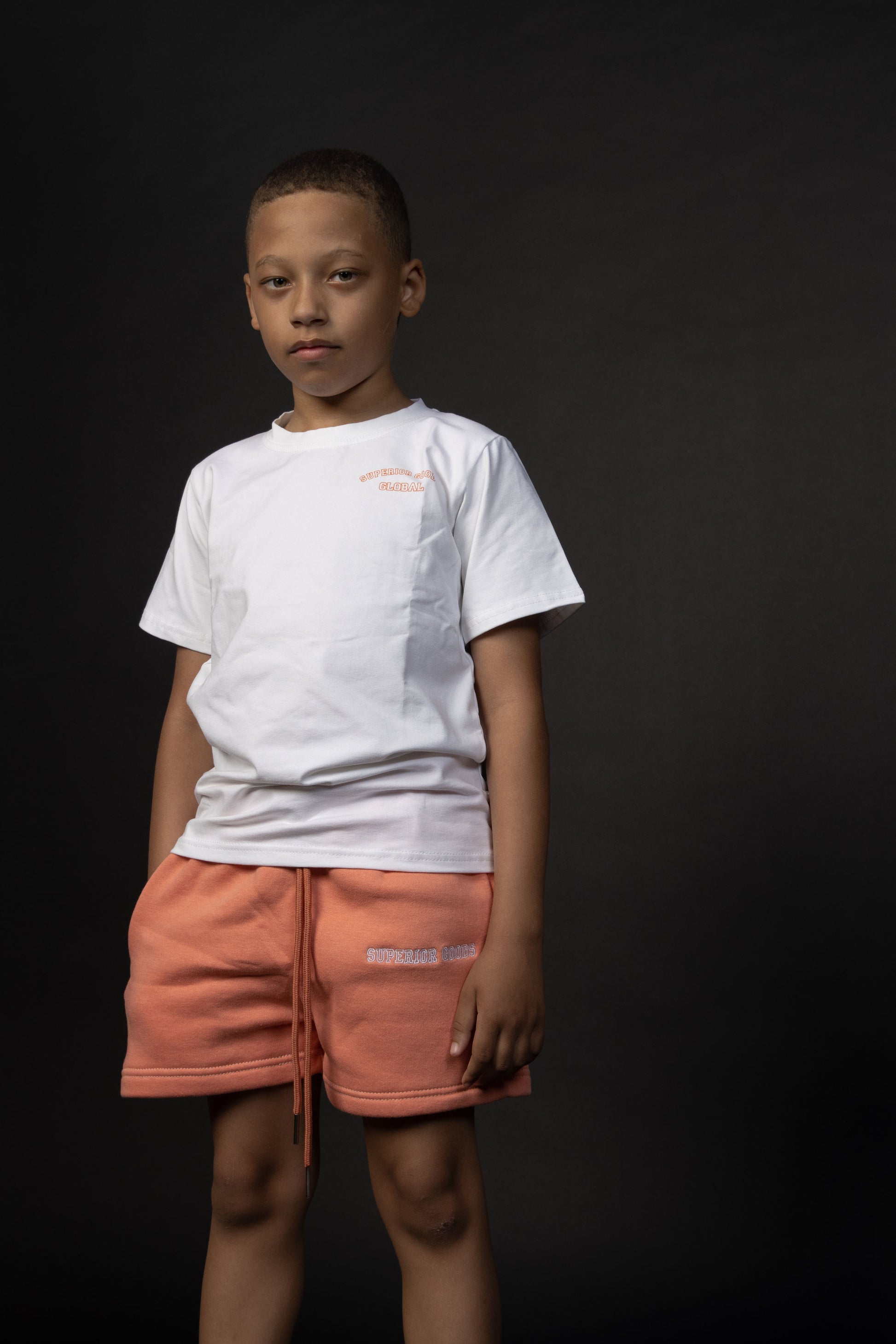 Kids Peach “Global” T-shirt and Shorts Set