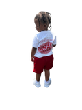 Kids Red “Global” T-shirt and Shorts Set