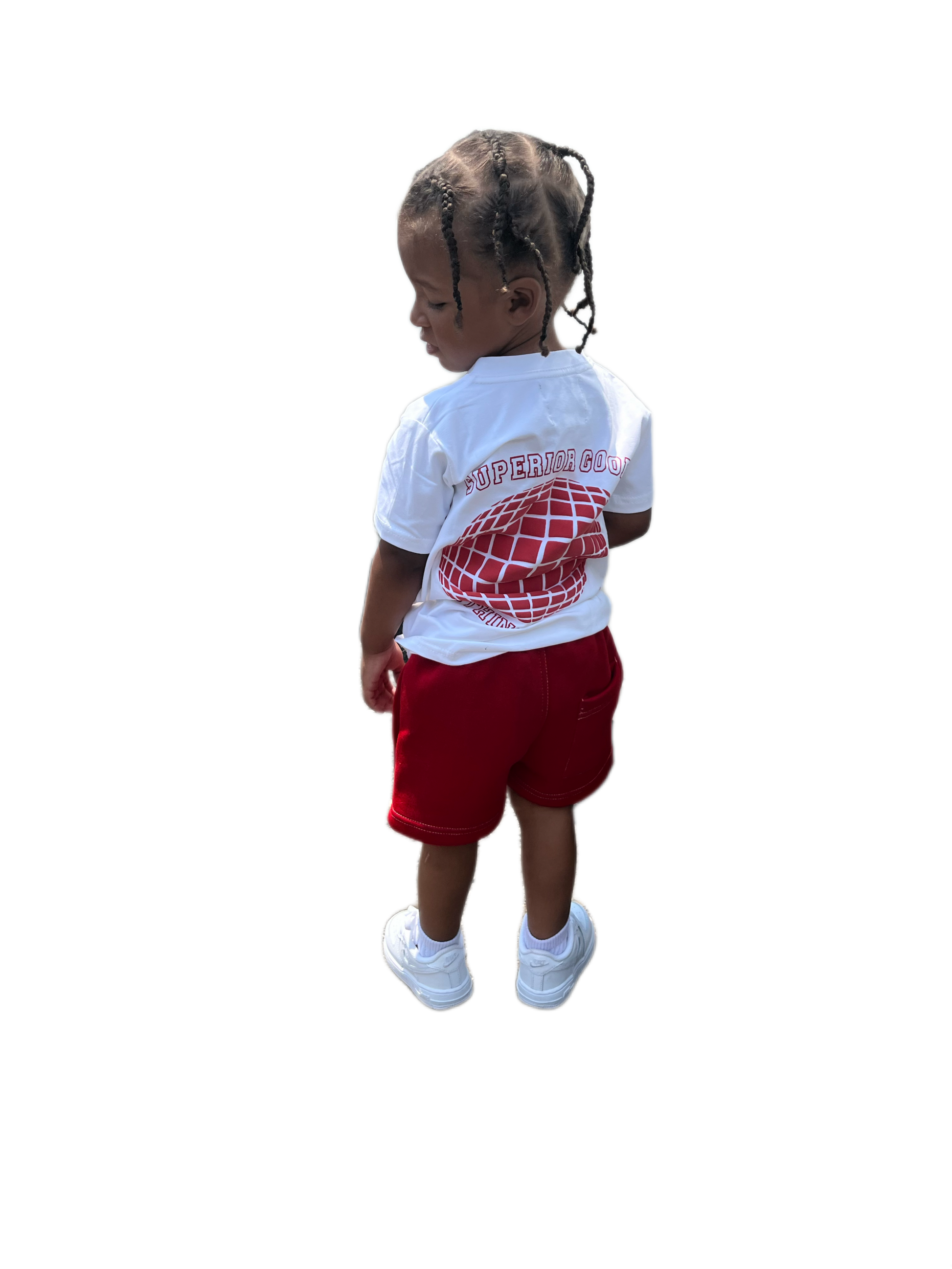 Kids Red “Global” T-shirt and Shorts Set